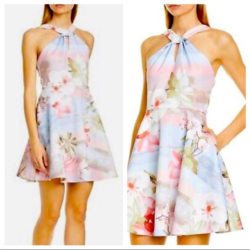 Ted Baker Umerta Mint Chocolate Chip Skater Dress Sz 2/6